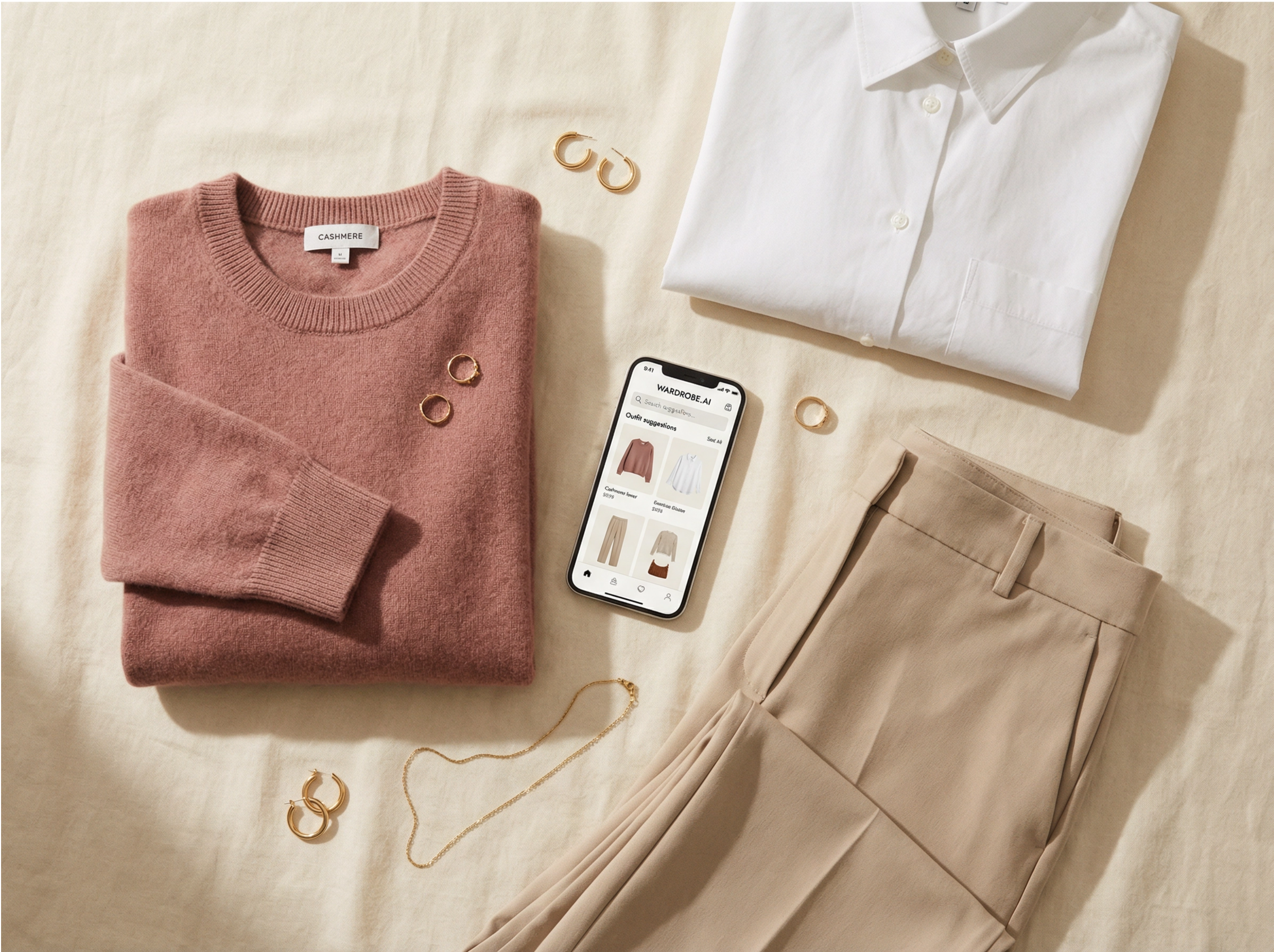 Robe app with clothes flat lay